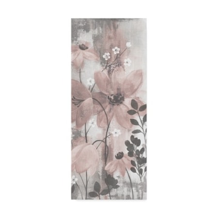 Silvia Vassileva 'Floral Symphony Blush Gray Crop Ii' Canvas Art,10x24